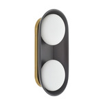 Glaze Double Wall Sconce - Antique Brass / Matte Black