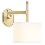 Stitch Swing-arm Wall Sconce - Antique Brass / Cream