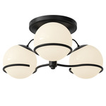 Model 2042 Ceiling Light - Black / Opaline