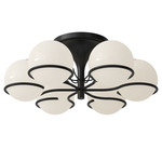Model 2042 Ceiling Light - Black / Opaline