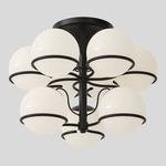 Model 2042 Ceiling Light - Black / Opaline