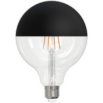 G40 Half Black Globe Med Base 6W 120V 2700K 90CRI 2-PACK - Half Black / Clear