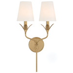 Broche Petal Wall Sconce - Antique Gold / White