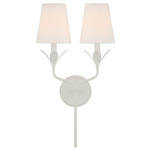 Broche Petal Wall Sconce - Matte White / White