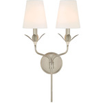 Broche Petal Wall Sconce - Antique Silver / White