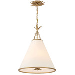 Broche Cone Pendant - Antique Gold / White