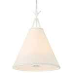 Broche Cone Pendant - Matte White / White