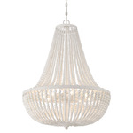 Rylee Wood Chandelier - Matte White / Matte White