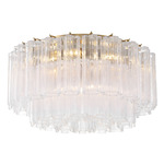 Addis Ceiling Flush Light - Aged Brass / Clear
