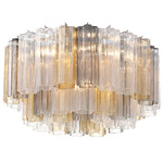 Addis Ceiling Flush Light - Polished Chrome / Autumn