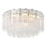 Addis Ceiling Flush Light - Polished Chrome / Clear