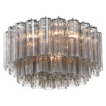 Addis Ceiling Flush Light - Polished Chrome / Smoke