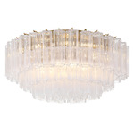 Addis Ceiling Flush Light - Aged Brass / Clear
