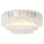 Addis Ceiling Flush Light - Polished Chrome / Clear
