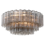 Addis Ceiling Flush Light - Polished Chrome / Smoke