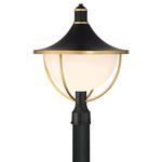 Atlas Outdoor Post Light - Matte Black / Gold / White