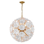 Esme Pendant - Aged Brass / White