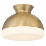 Gidget Ceiling Flush Light - Vibrant Gold / White Glass