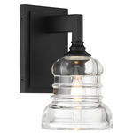 Gregory Wall Sconce - Matte Black / Clear
