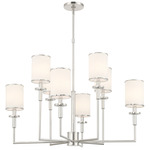 Hatfield Chandelier - Polished Nickel / White Silk