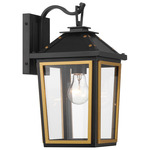 Hawkins Outdoor Wall Sconce - Matte Black / Textured Gold / Clear