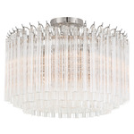 Lofton Semi Flush Ceiling Light - Polished Nickel / Clear