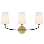 Niles Bathroom Vanity Light - Black Forged / Modern Gold / White