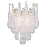 Ollie Wall Sconce - Aged Brass / Sand Glass Clear