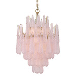 Ollie Chandelier - Aged Brass / Sand Glass Blush