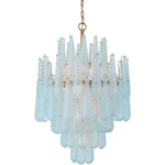 Ollie Chandelier - Aged Brass / Sand Glass Blue