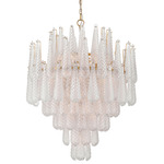 Ollie Chandelier - Aged Brass / Sand Glass Clear