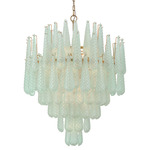 Ollie Chandelier - Aged Brass / Sand Glass Green