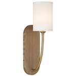 Preston Wall Sconce - Vibrant Gold / Walnut / White Silk