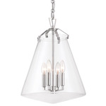 Voss Pendant - Polished Nickel / Clear
