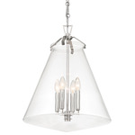 Voss Pendant - Polished Nickel / Clear