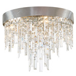 Winfield Ceiling Flush Light - Antique Silver / Crystal