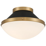 Xander Ceiling Flush Light - Matte Black / White