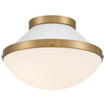 Xander Ceiling Flush Light - Matte White / White