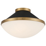 Xander Ceiling Flush Light - Matte Black / White