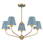Xavier Round Chandelier - Vibrant Gold / Blue