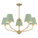 Xavier Round Chandelier - Vibrant Gold / Green