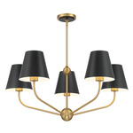 Xavier Round Chandelier - Vibrant Gold / Black