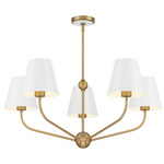 Xavier Round Chandelier - Vibrant Gold / White