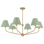 Xavier Round Chandelier - Vibrant Gold / Green