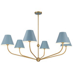 Xavier Round Chandelier - Vibrant Gold / Blue