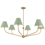 Xavier Round Chandelier - Vibrant Gold / Green