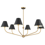 Xavier Round Chandelier - Vibrant Gold / Black