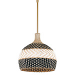 Zanzibar Pendant - Soft Gold / Black Rattan