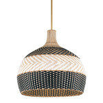 Zanzibar Pendant - Soft Gold / Black Rattan