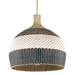 Zanzibar Pendant - Soft Gold / Black Rattan